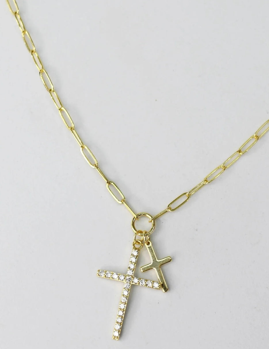 Double Cross Necklace