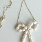 Bow and Pearl Necklace