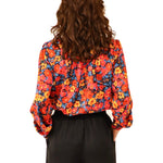 Grazino Floral Satin Top - Alden+Rose LLC 