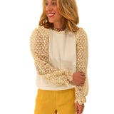 Ruffled sleeve spring sweater 