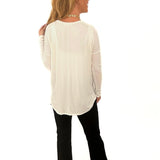 Basic Henley Thermal In White - Alden+Rose LLC 