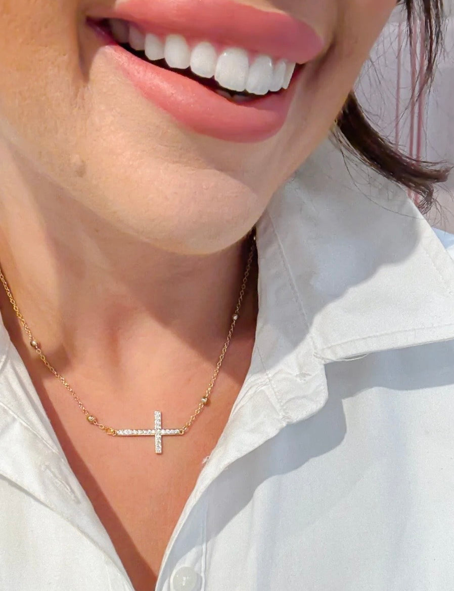 Side Cross Necklace
