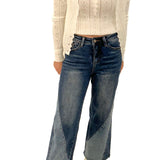 Jeans with patchwork detail 