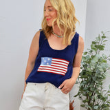 Vintage Americana Flag Top