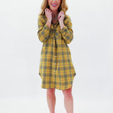 Plaid and Dreams Button Dress