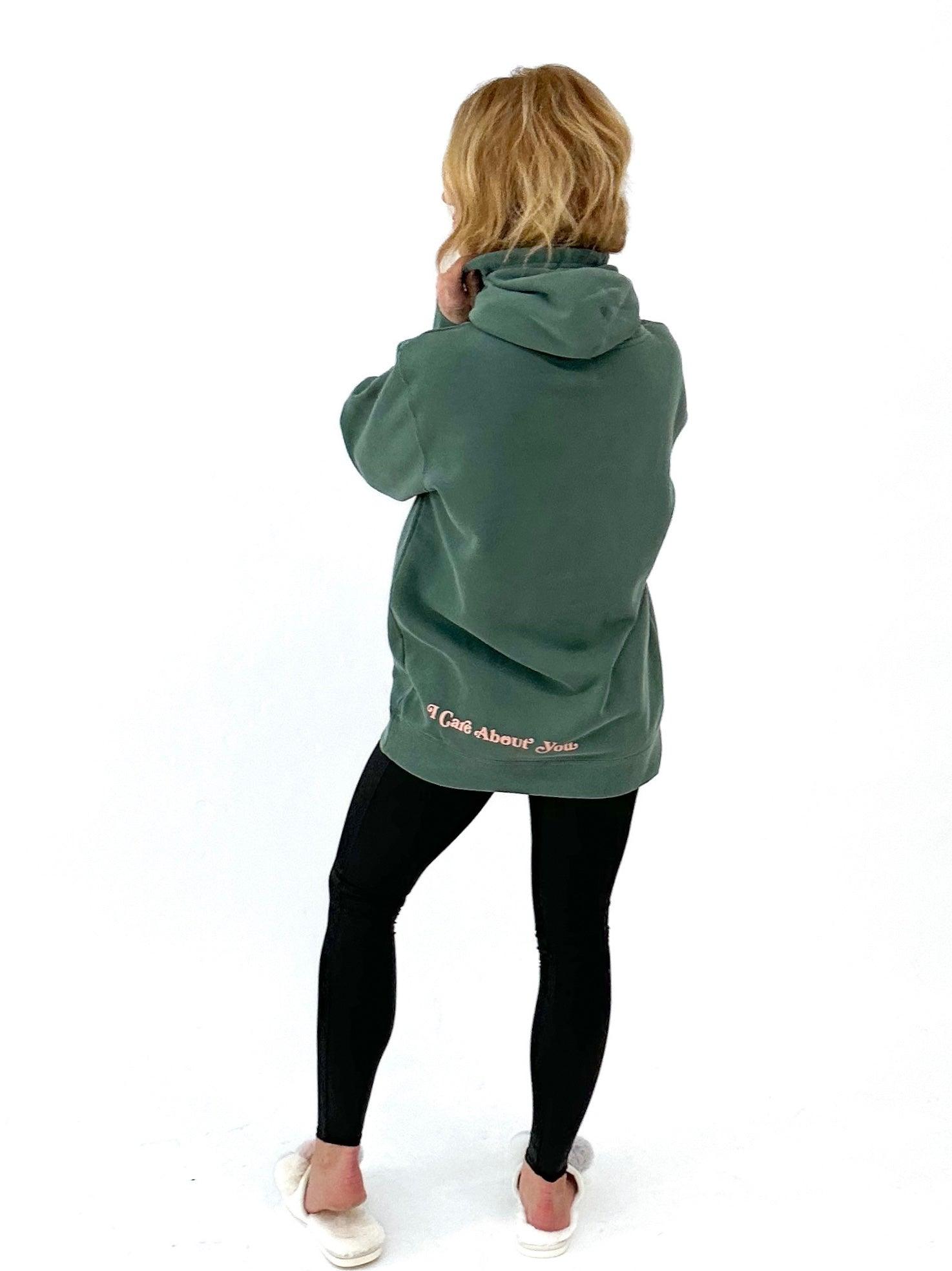 Oversized green graphic hoodie