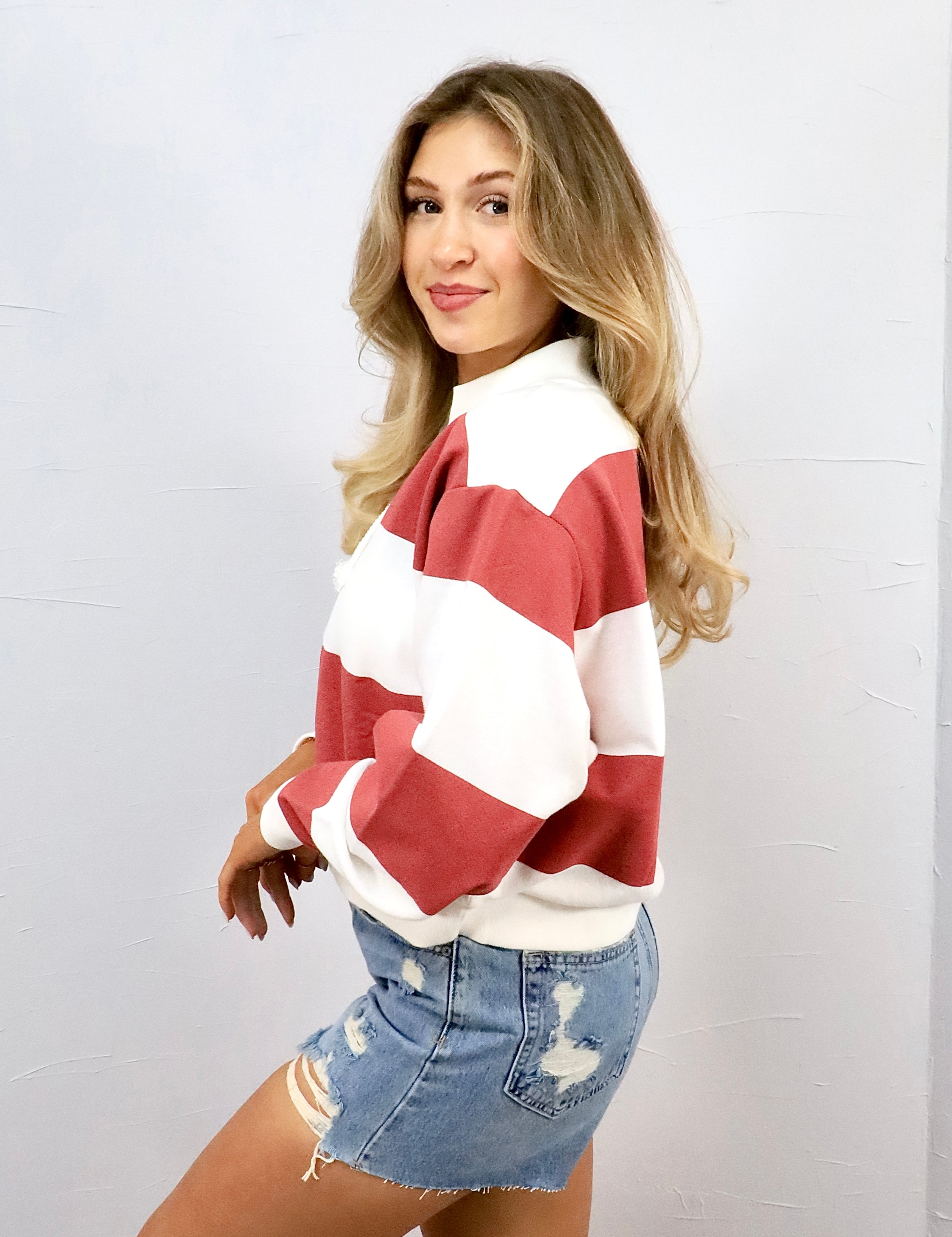 Serving Stripes Sweater