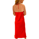 Red halter top dress 