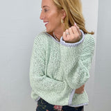 Misha's Mint and Lavender Sweater