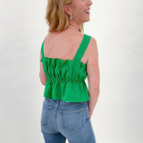 Pleated In Green Top