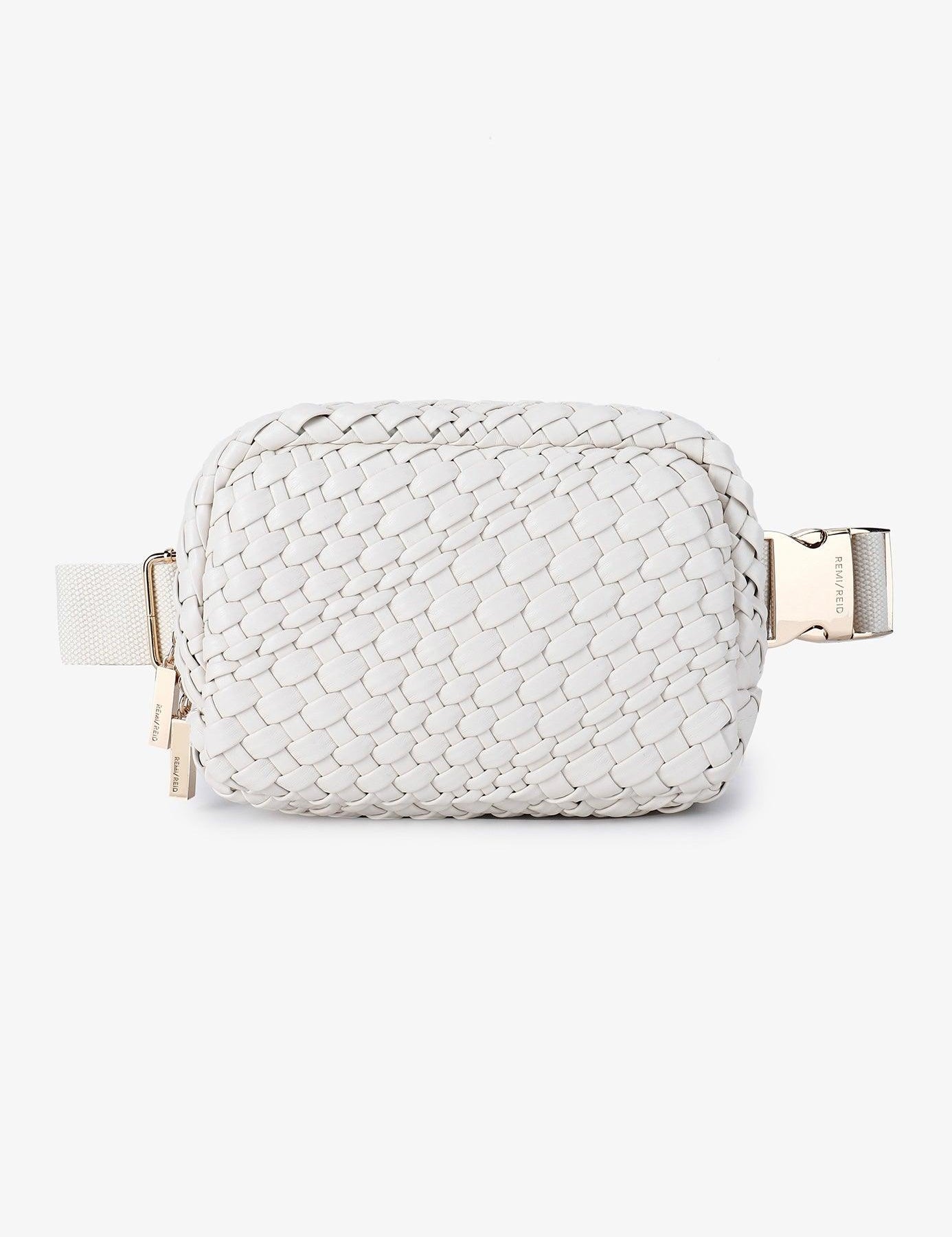 woven belt bag in white 