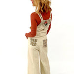 oversized overalls with patchwork detail