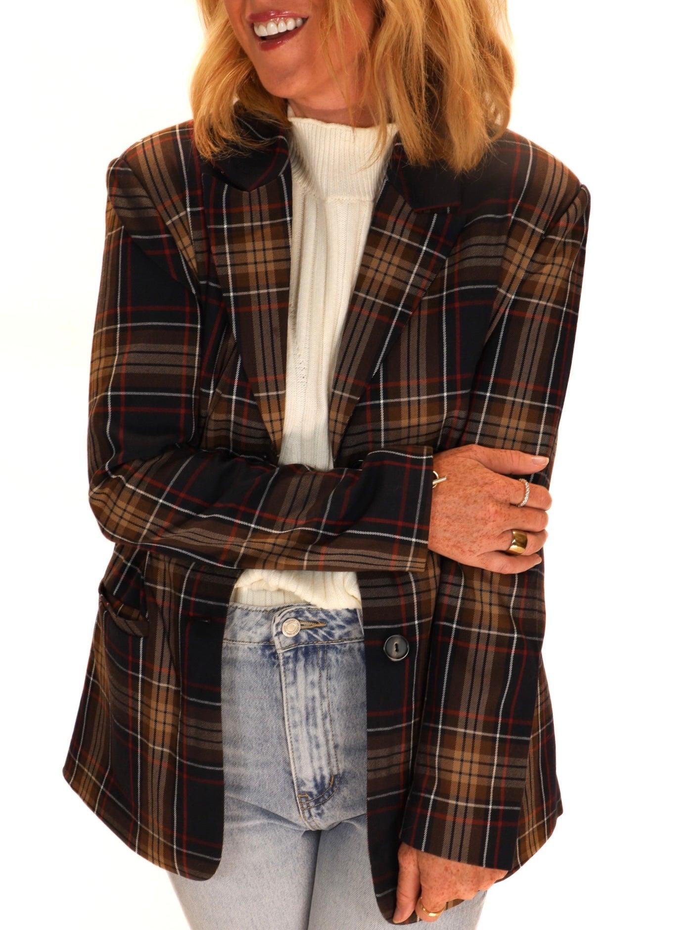 plaid oversized blazer