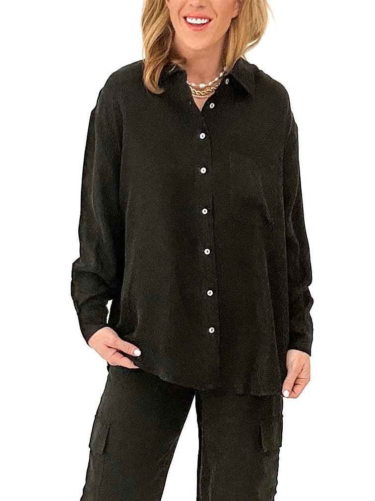 Taya Black Button Down - Alden+Rose LLC 