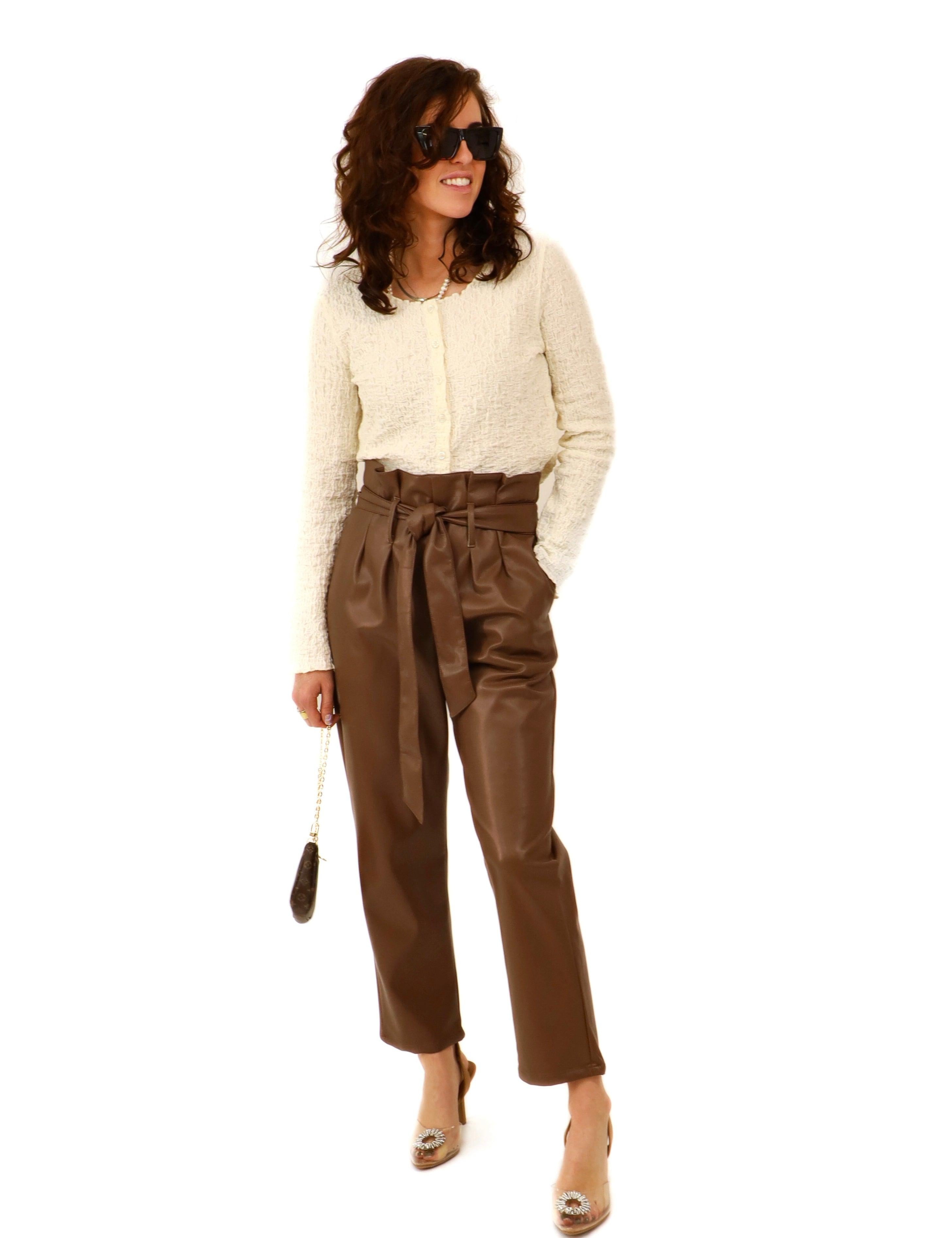 Knotted Faux Leather Pant - Alden+Rose LLC 