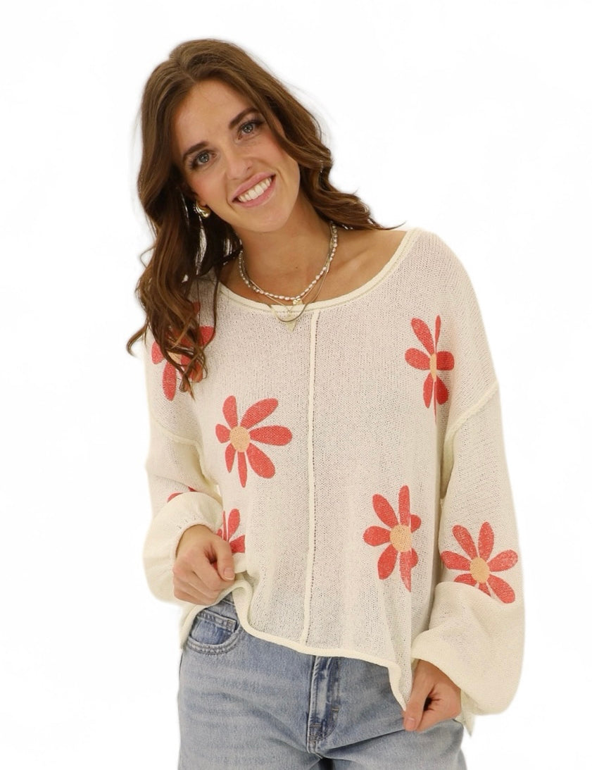 Daisy knit sweater 