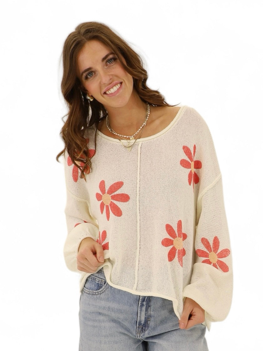 Daisy knit sweater 