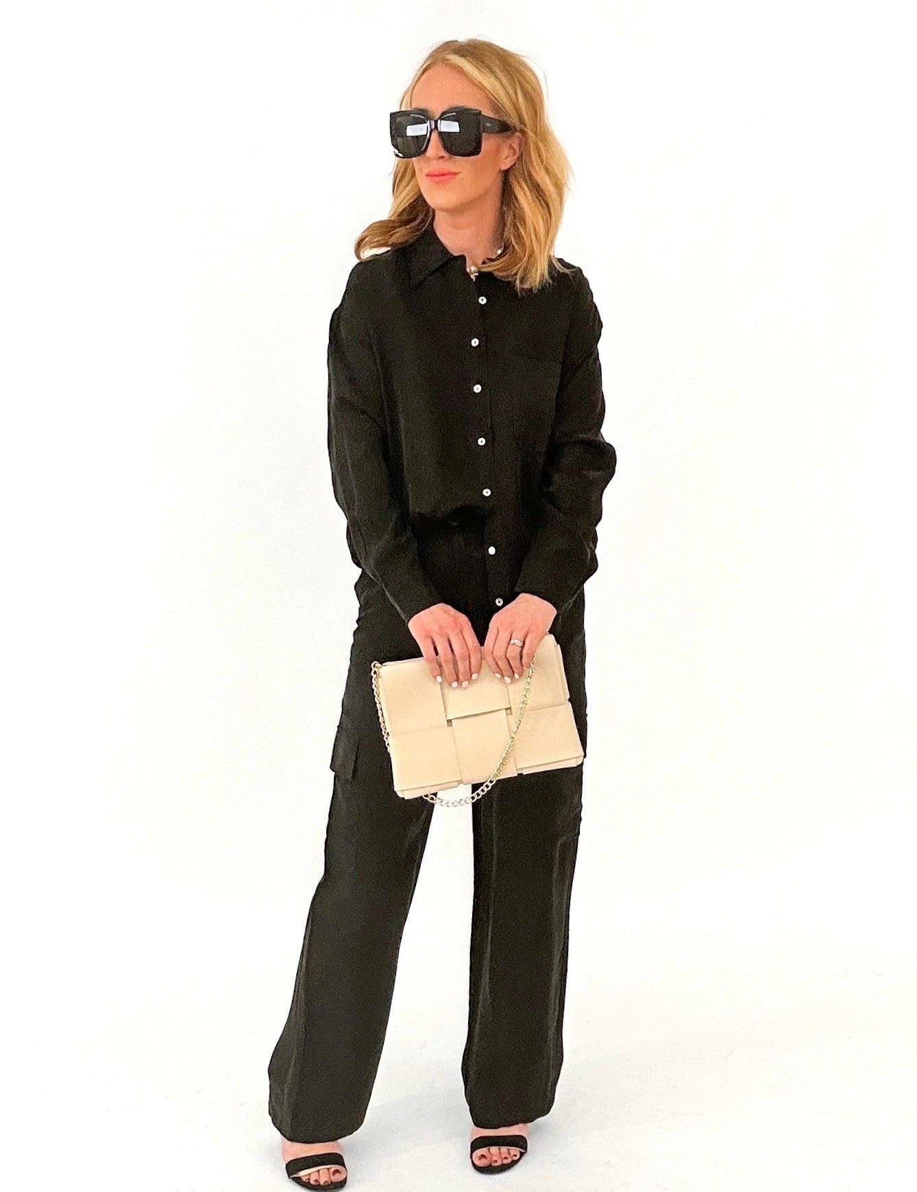 Taya Black Button Down - Alden+Rose LLC 