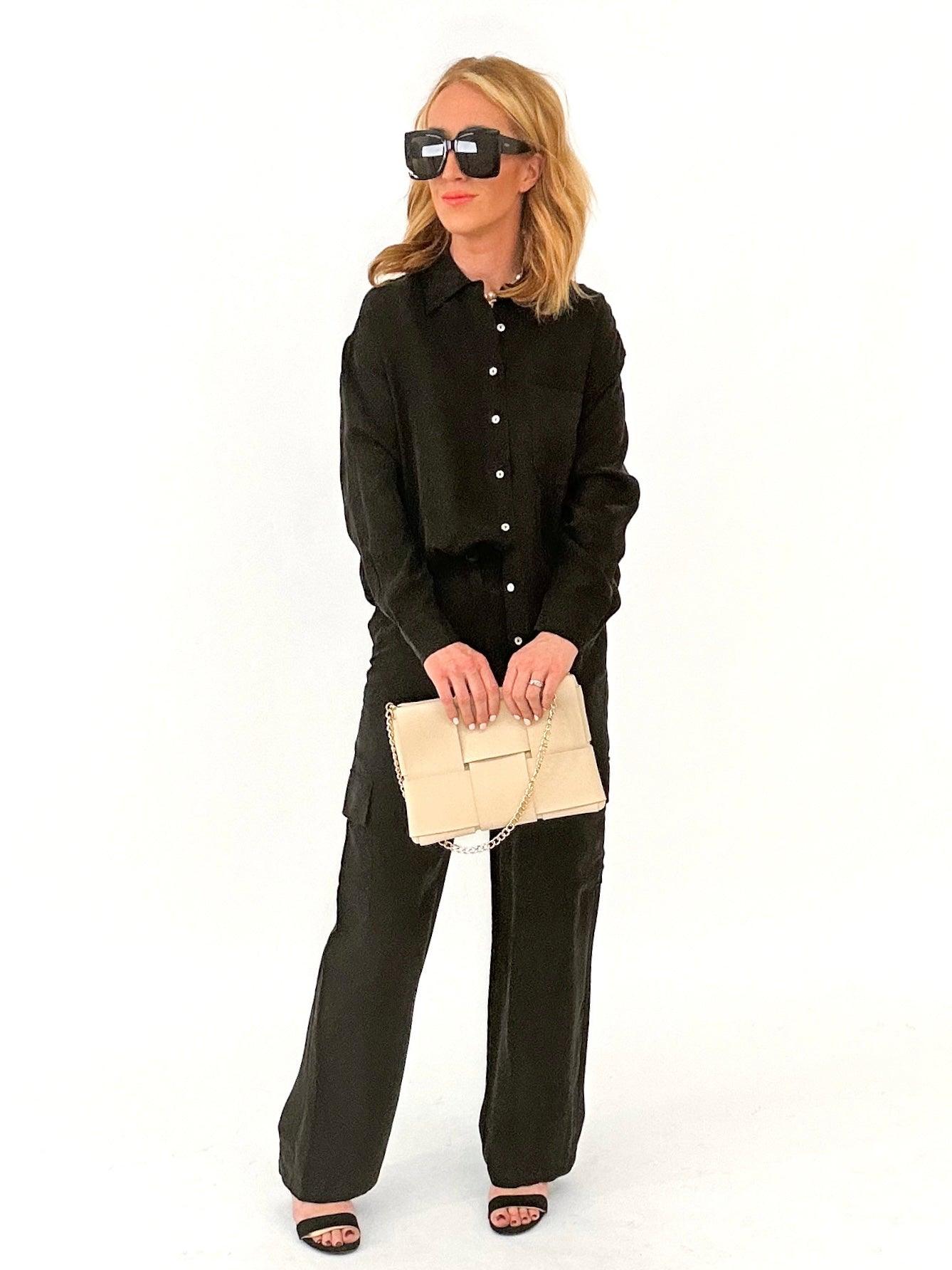 Taya Black Button Down - Alden+Rose LLC 