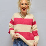 Fuzzy And Striped Sweater