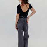 Steel Wide Leg Denim