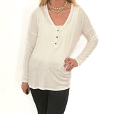 Basic Henley Thermal In White - Alden+Rose LLC 