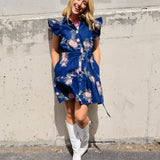 Devin's Floral Denim Mini Dress