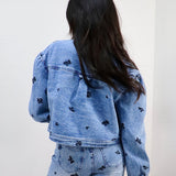 Giving Floral Denim Jacket