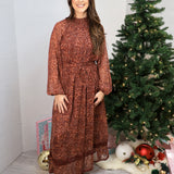 Bonita Burgundy Satin Dress