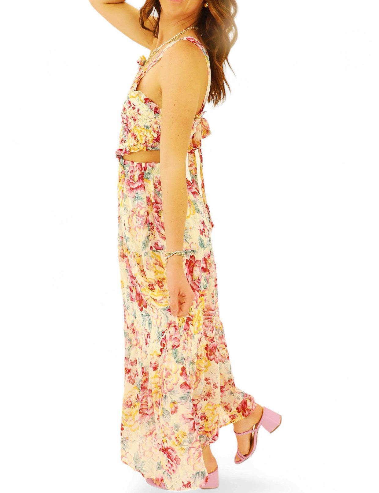 Backless floral dress 