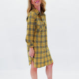 Plaid and Dreams Button Dress