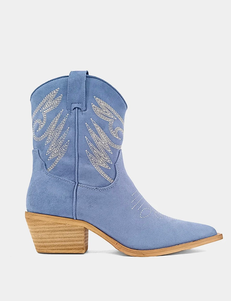 Blue cowboy boots