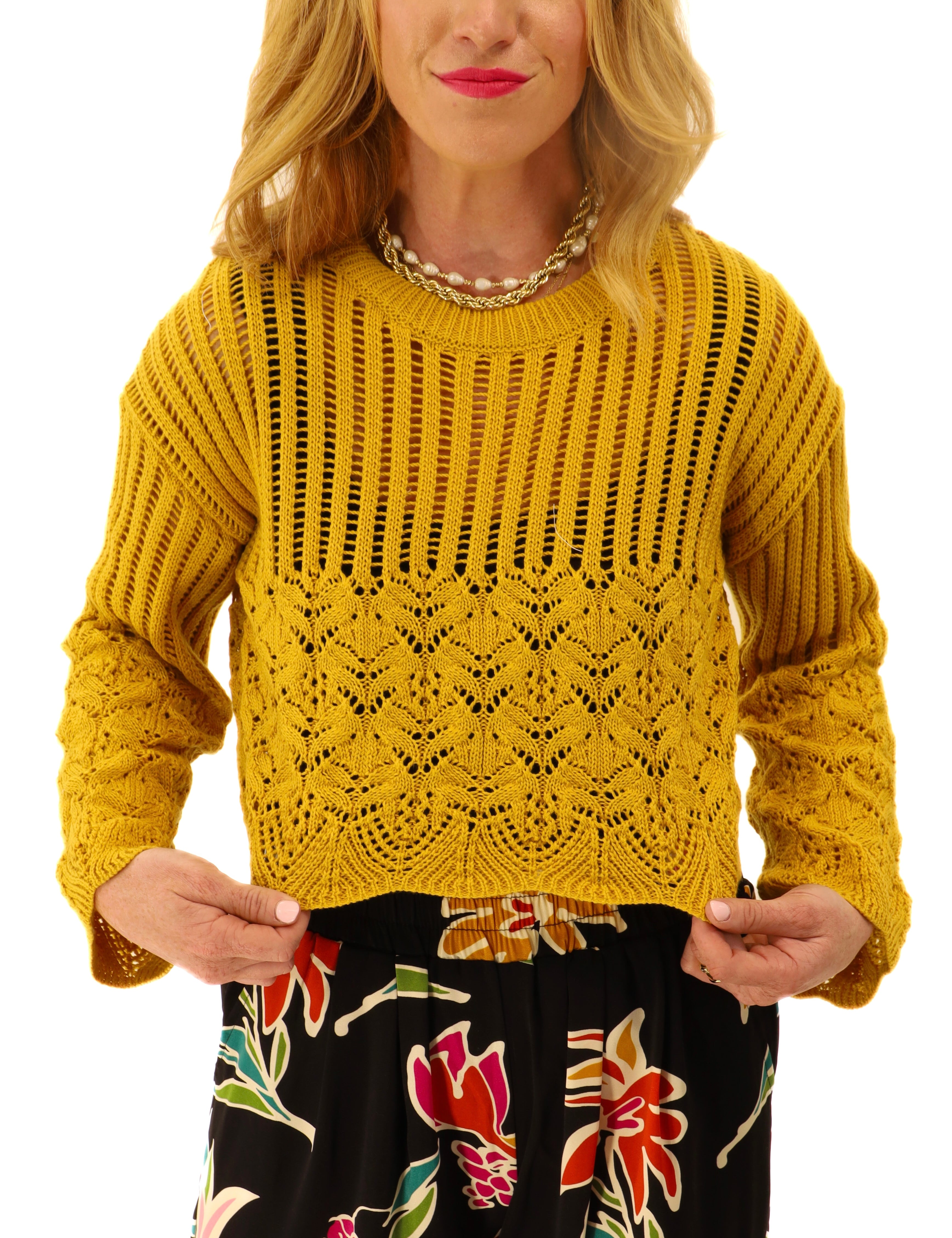 Yellow knit sweater 