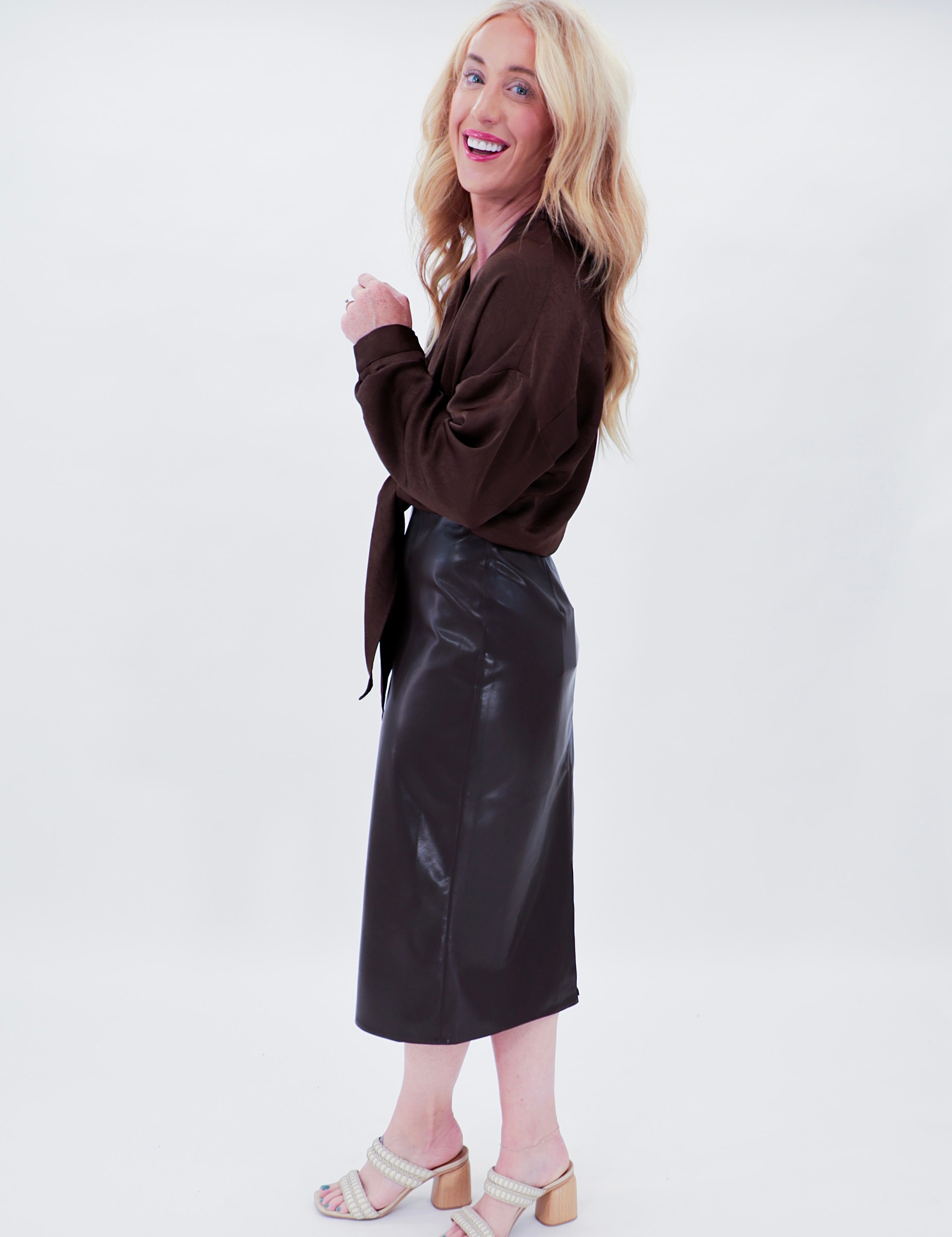 Isla Faux Leather Skirt