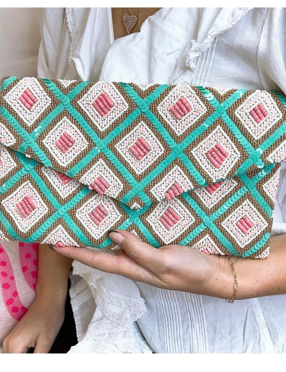 Aztec Beaded Clutch - Alden+Rose LLC 