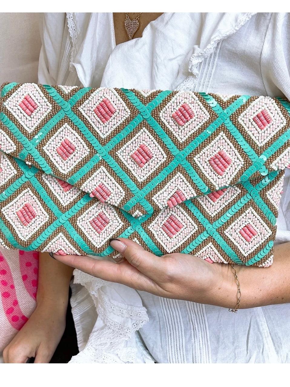 Aztec Beaded Clutch - Alden+Rose LLC 