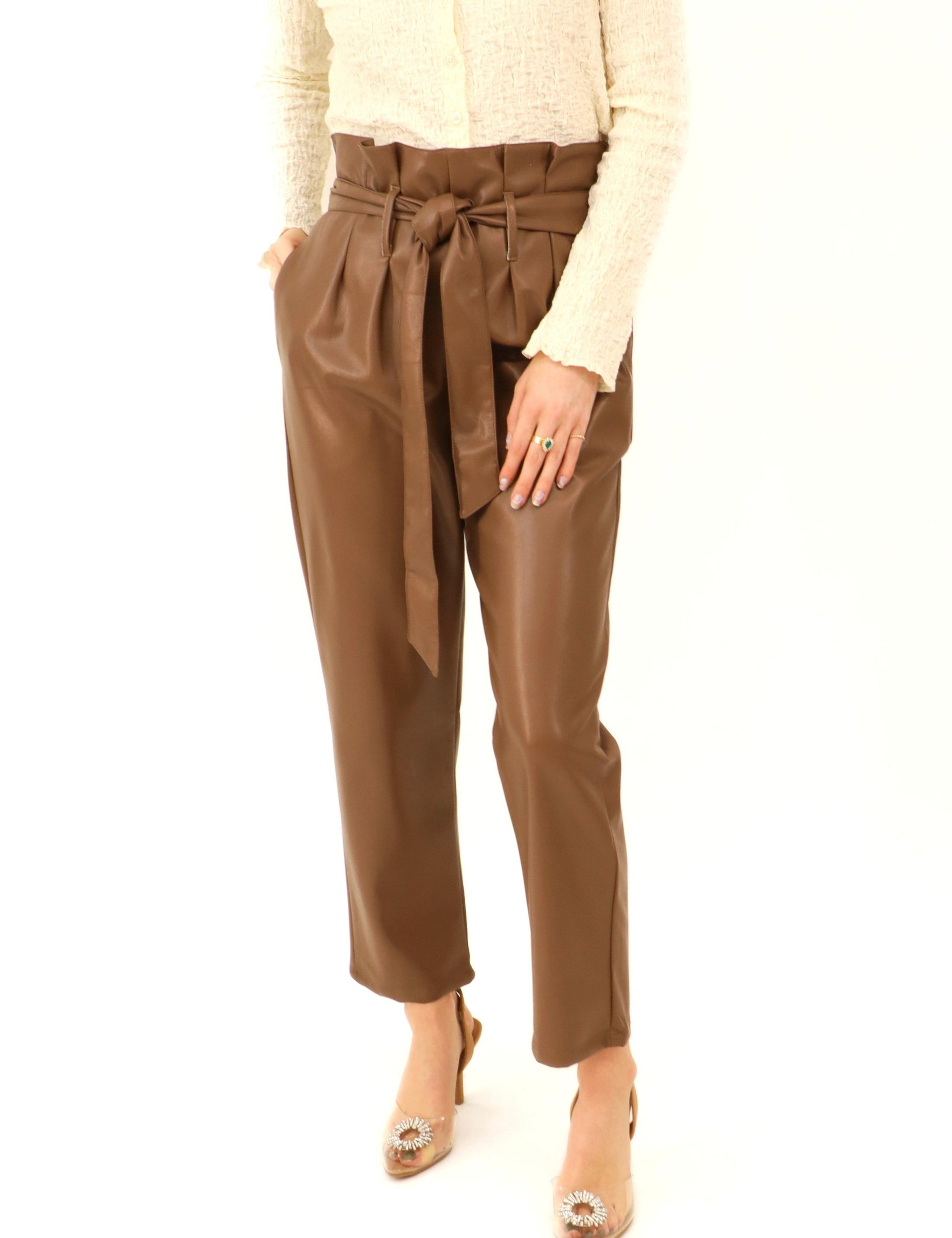 Knotted Faux Leather Pant - Alden+Rose LLC 