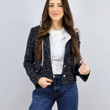 Brooklyn's Tweed Hooded Blazer