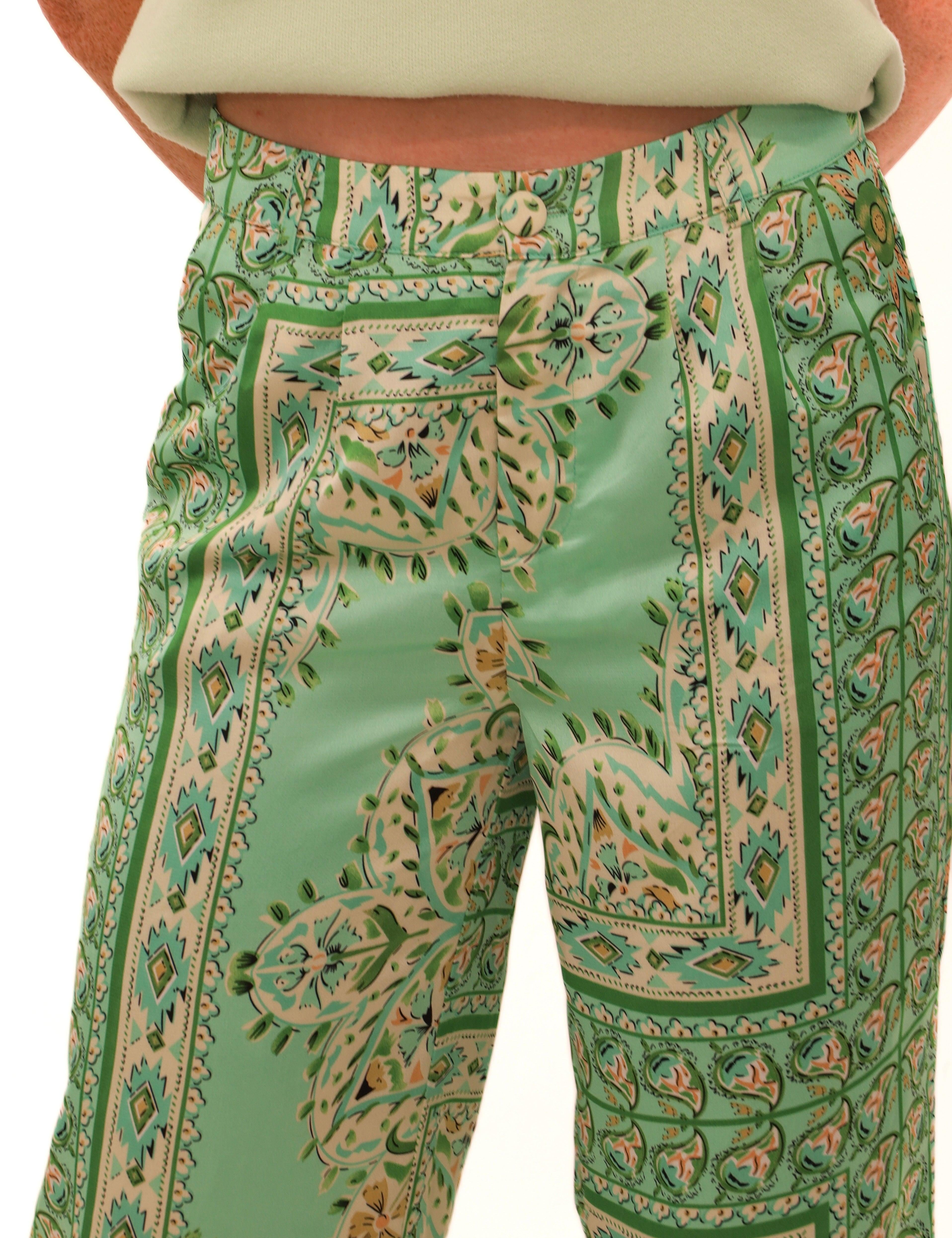 green satin bottoms