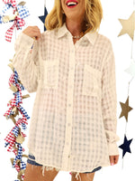 White button down with stars