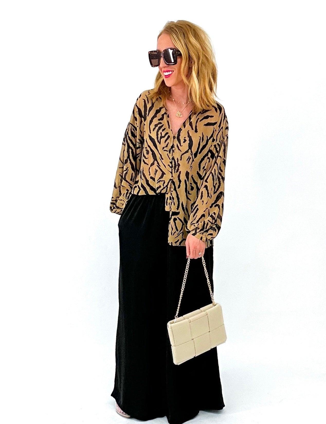 animal print blouse