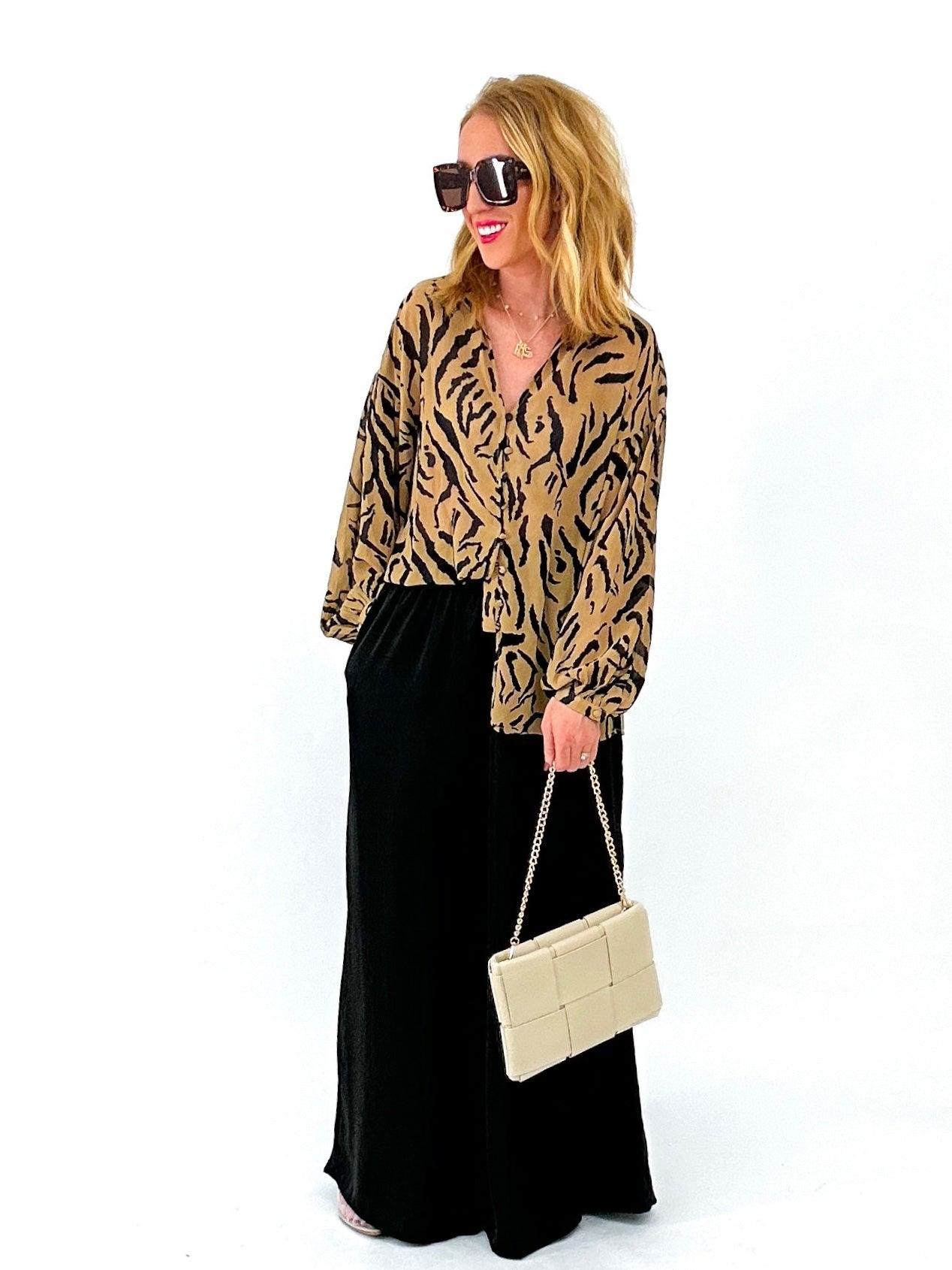 animal print blouse