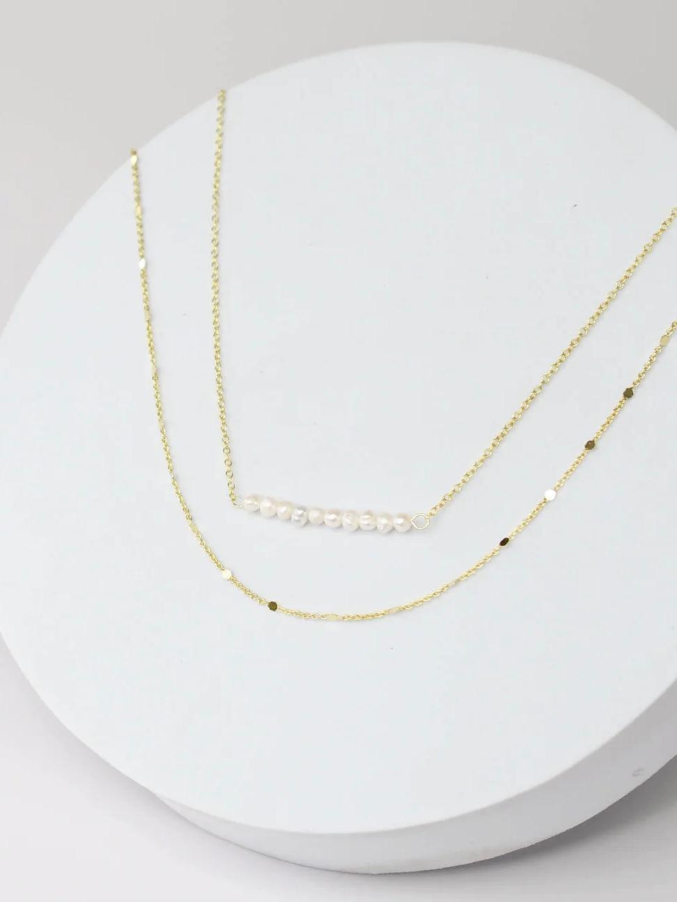 Pearl Bar Necklace - Alden+Rose LLC 