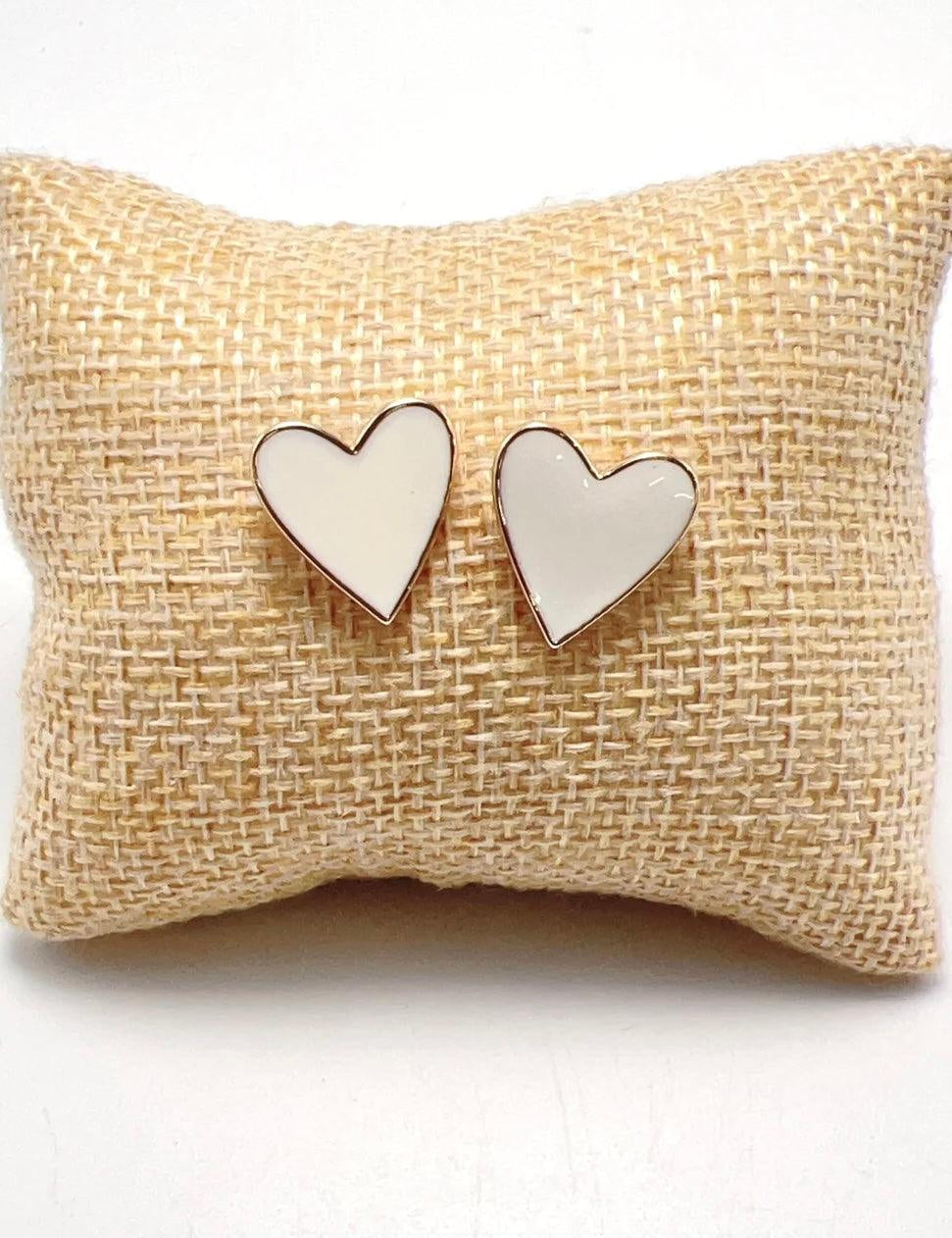 White Heart Studs - Alden+Rose LLC 