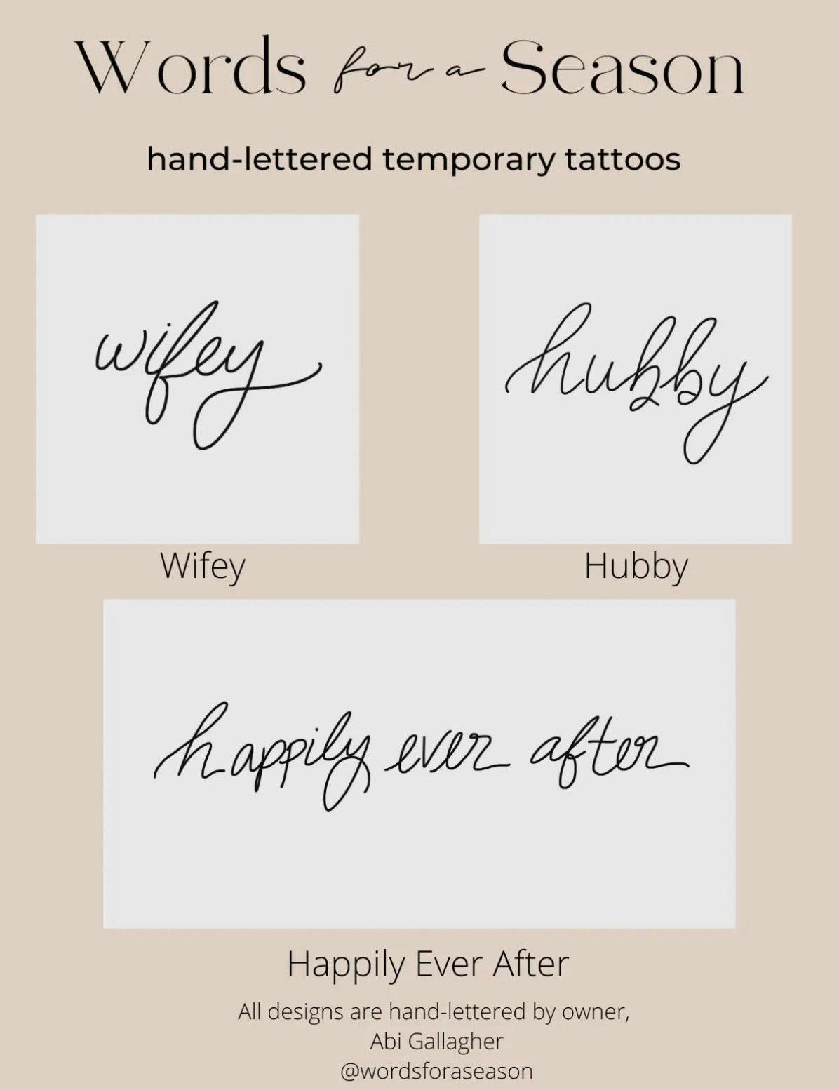 Words for a Season Temporary Tattoos - Alden+Rose LLC 