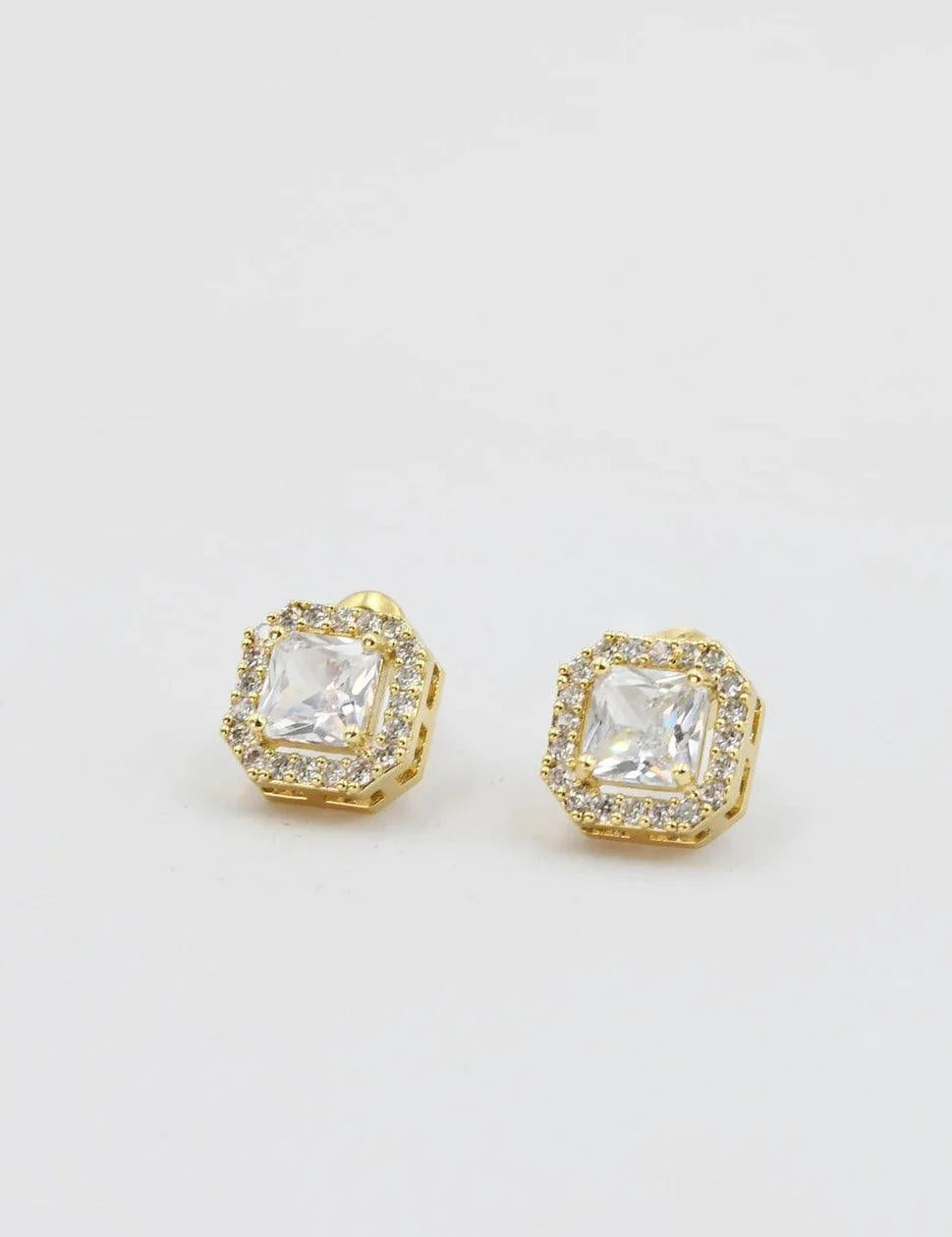 Square Gold Stud - Alden+Rose LLC 