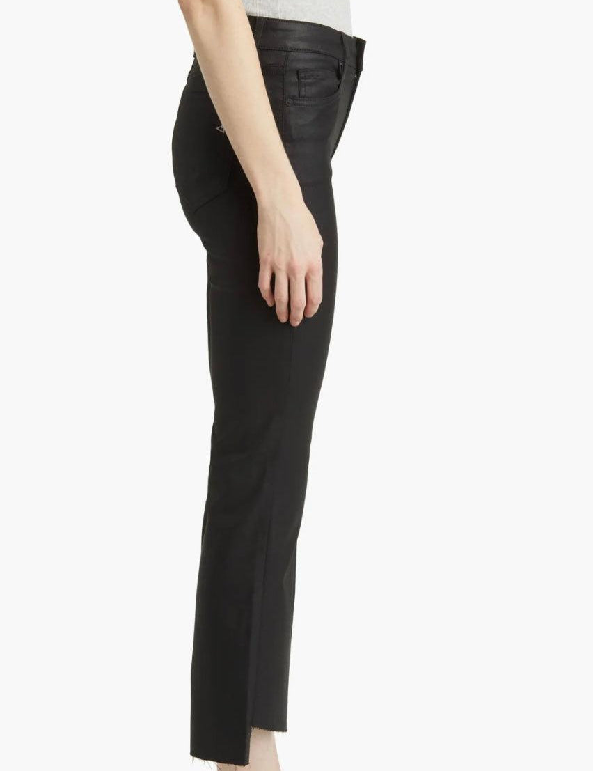 mid rise black denim pant