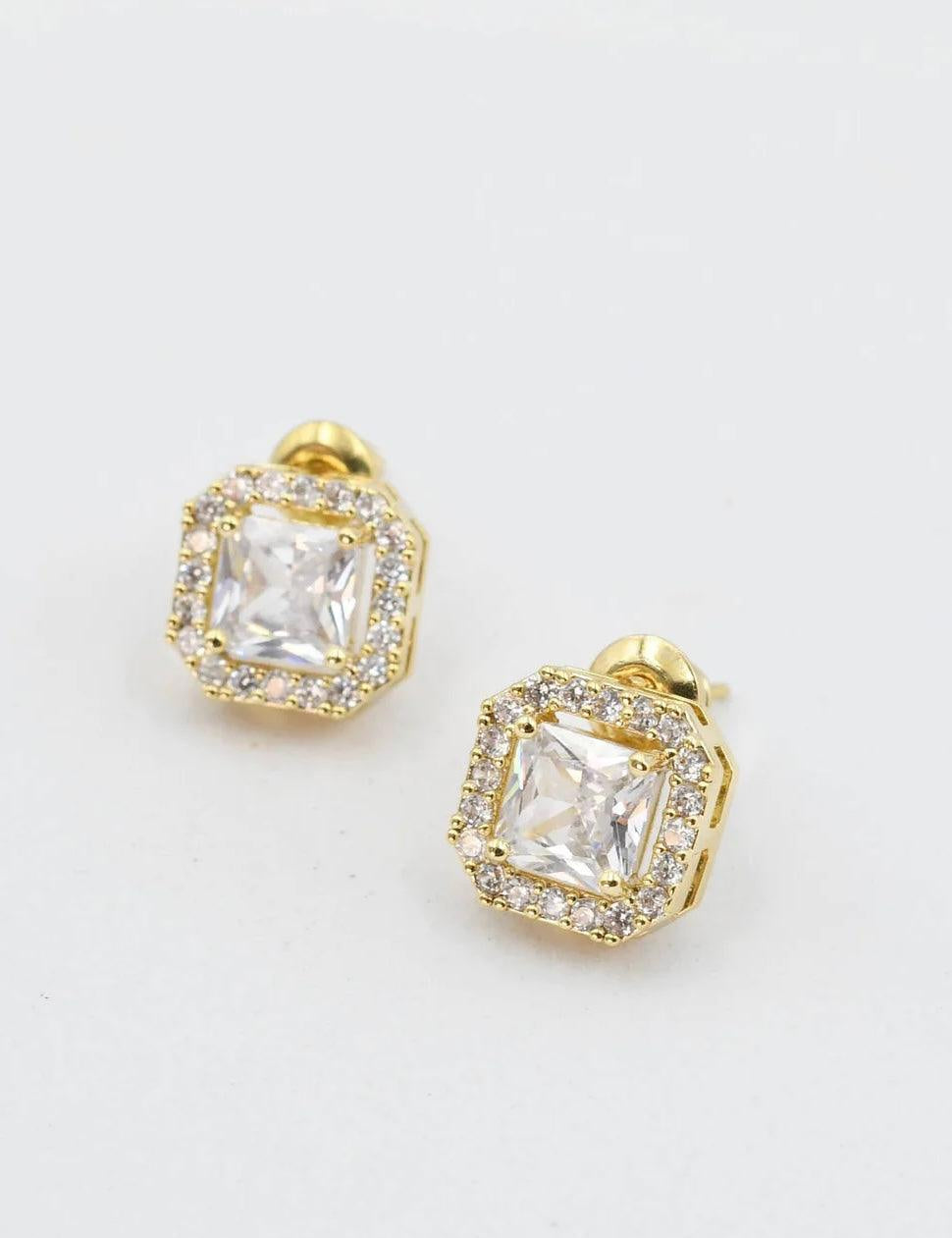 Square Gold Stud - Alden+Rose LLC 