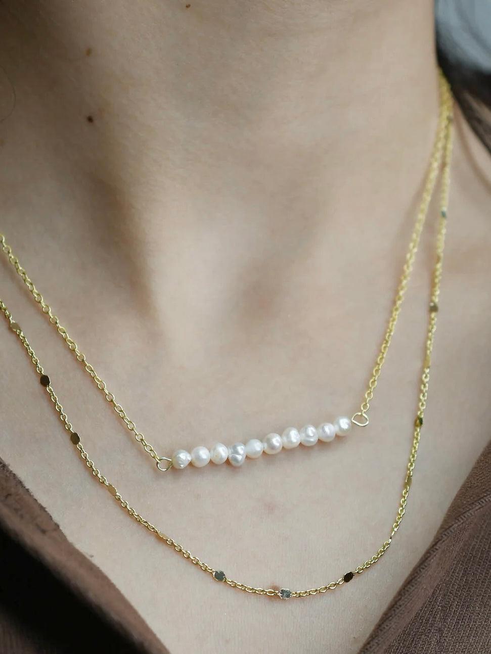 Pearl Bar Necklace - Alden+Rose LLC 