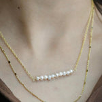 Pearl Bar Necklace - Alden+Rose LLC 